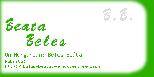 beata beles business card